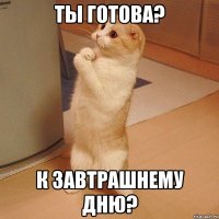 ты готова? к завтрашнему дню?