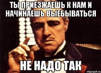 ты приезжаешь к нам и начинаешь выебываться не надо так