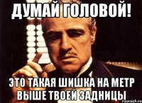 думай головой! это такая шишка на метр выше твоей задницы