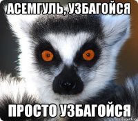 асемгуль, узбагойся просто узбагойся