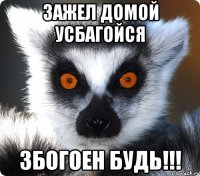 зажел домой усбагойся збогоен будь!!!