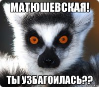 матюшевская! ты узбагоилась??