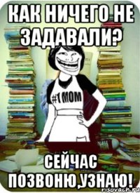 как ничего не задавали? сейчас позвоню,узнаю!