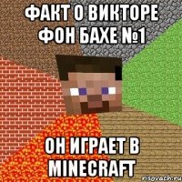 факт о викторе фон бахе №1 он играет в minecraft