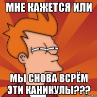 мне кажется или мы снова всрём эти каникулы???