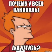 почему у всех каникулы а я учусь?