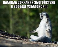 паандаа сохраняй збогойствие и вообще узбагойся!!! 