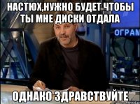 настюх,нужно будет чтобы ты мне диски отдала однако здравствуйте