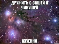 дружить с сашей и чикушей ахуенно