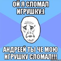 ой я сломал игрушку:( андреей ты че мою игрушку сломал!!!