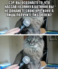 сэр, вы осознаете то, что нассав хозяину в ботинок вы не докажете свою крутизну, а лишь получите пиздюлей? 