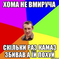 хома не вмируча скільки раз камаз збивав а їй похуй