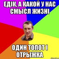 едік, а какой у нас смысл жизні один топот і отрыжка