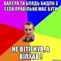 валєра ти блядь бидло з села правільна має бути не вітігнув, а віпхав !