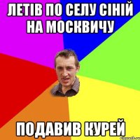 летів по селу сіній на москвичу подавив курей