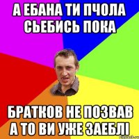 а ебана ти пчола сьебись пока братков не позвав а то ви уже заеблі