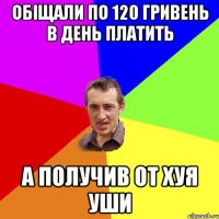 обіщали по 120 гривень в день платить а получив от хуя уши