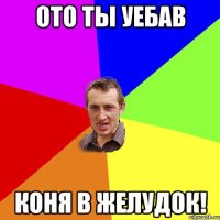 ото ты уебав коня в желудок!