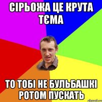 сірьожа це крута тєма то тобі не бульбашкі ротом пускать