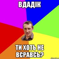 вдадік ти хоть не всравсь?