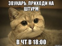 звукарь, приходи на штурм в чт в 18:00