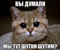 вы думали мы тут шутки шутим?