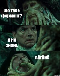 що таке формант? я не знаю. пАгАнА