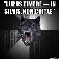 "lupus timere — in silvis, non coitae" 