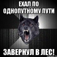 ехал по однопутному пути завернул в лес!