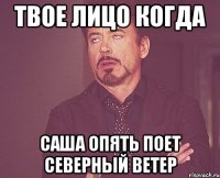 твое лицо когда саша опять поет северный ветер