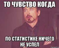 то чувство когда по статистике ничего не успел