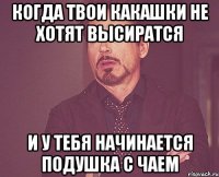 когда твои какашки не хотят высиратся и у тебя начинается подушка с чаем