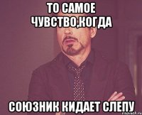 то самое чувство,когда союзник кидает слепу