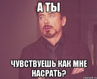 а ты чувствуешь как мне насрать?