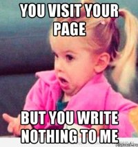 you visit your page but you write nothing to me