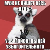 муж не пишет весь день? узбагойся! выпей узбагоительного