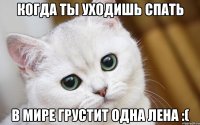 когда ты уходишь спать в мире грустит одна лена :(