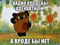 вадик вроде бы адекватный, а вроде бы нет