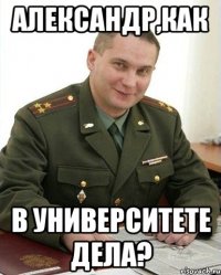 александр,как в университете дела?