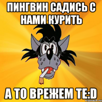 пингвин садись с нами курить а то врежем те:d