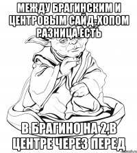 между брагинским и центровым сайд-хопом разница есть в брагино на 2,в центре через перед