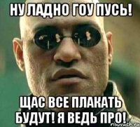 ну ладно гоу пусь! щас все плакать будут! я ведь про!