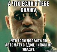 А что если я тебе скажу, что если долбить по автомату с едой, чипсы не упадут.