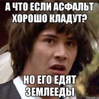 а что если асфальт хорошо кладут? но его едят землееды