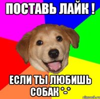 Поставь лайк ! Если ты любишь собак *-*