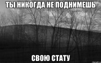 ты никогда не поднимешь свою стату