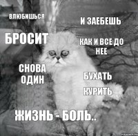 влюбишься и заебешь бросит как и все до нее снова один бухать курить жизнь - боль..