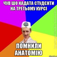 Чув шо кадата студєнти на третьому курсі Помнили анатомію