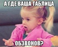 А где ваша таблица обзвонов?