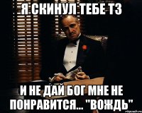 я скинул тебе тз и не дай бог мне не понравится... "вождь"